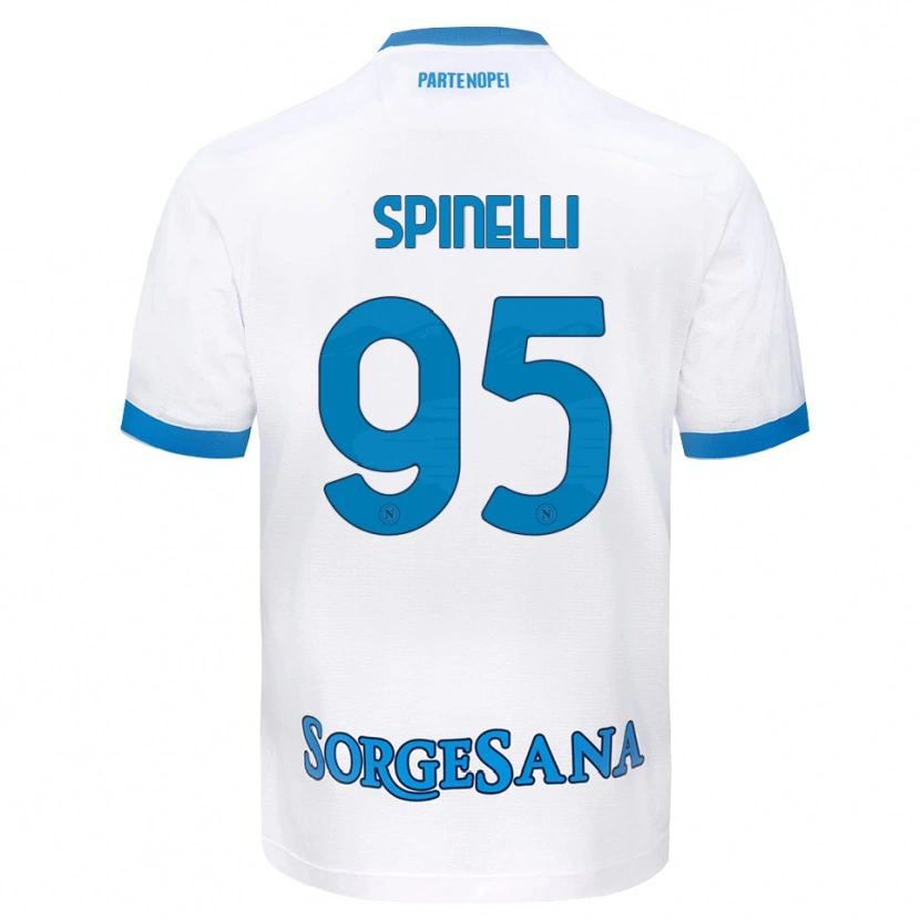 Danxen Hombre Camiseta David Spinelli #95 Blanco Azul Cielo 2ª Equipación 2026/27 La Camisa