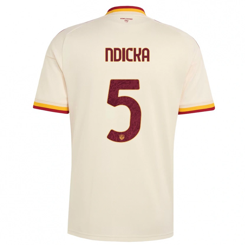 Danxen Hombre Camiseta Evan Ndicka #5 Champán Rojo Amarillo 2ª Equipación 2026/27 La Camisa