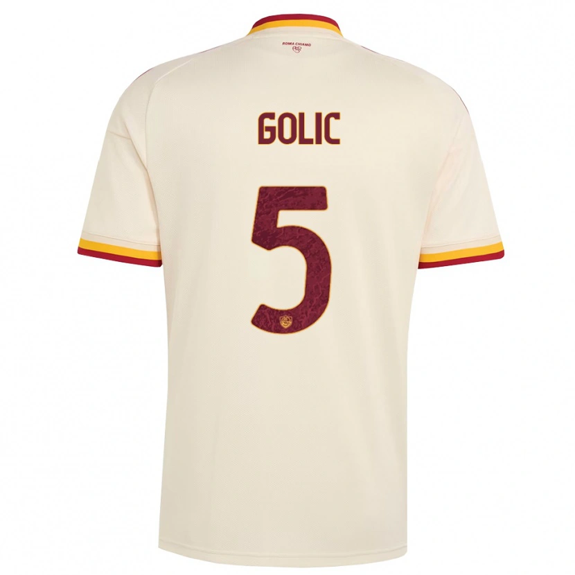 Danxen Hombre Camiseta Lovro Golic #5 Champán Rojo Amarillo 2ª Equipación 2026/27 La Camisa