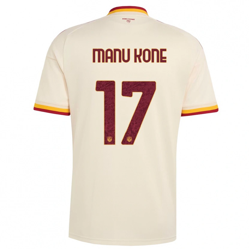 Danxen Hombre Camiseta Manu Koné #17 Champán Rojo Amarillo 2ª Equipación 2026/27 La Camisa