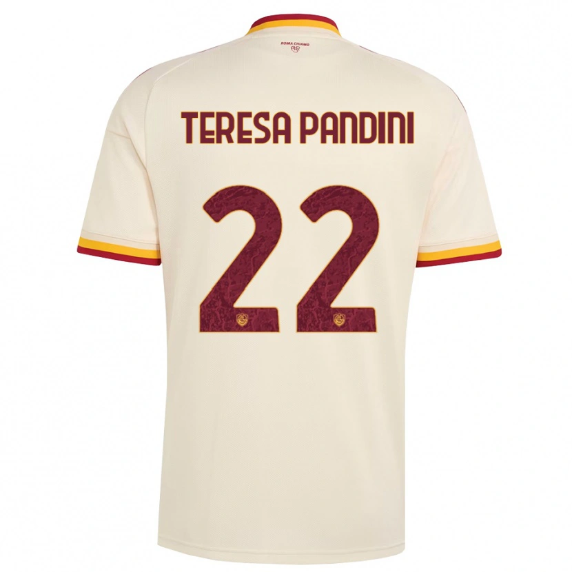 Danxen Hombre Camiseta Marta Teresa Pandini #22 Champán Rojo Amarillo 2ª Equipación 2026/27 La Camisa