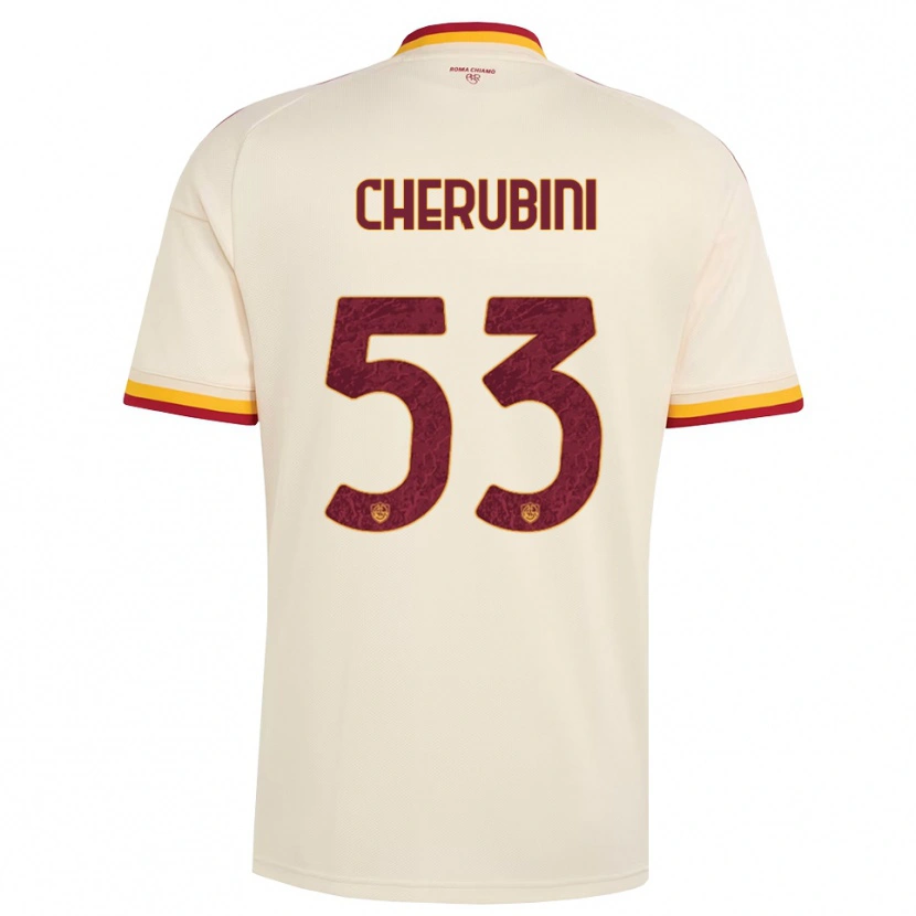 Danxen Hombre Camiseta Martina Cherubini #53 Champán Rojo Amarillo 2ª Equipación 2026/27 La Camisa