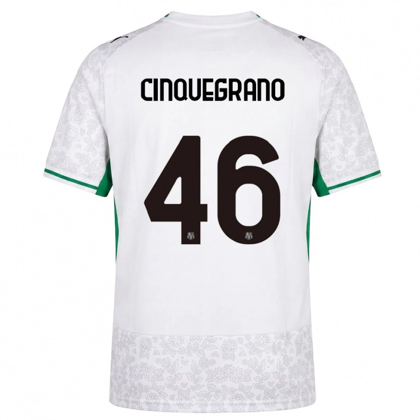 Danxen Hombre Camiseta Simone Cinquegrano #46 Blanco Negro Verde 2ª Equipación 2026/27 La Camisa