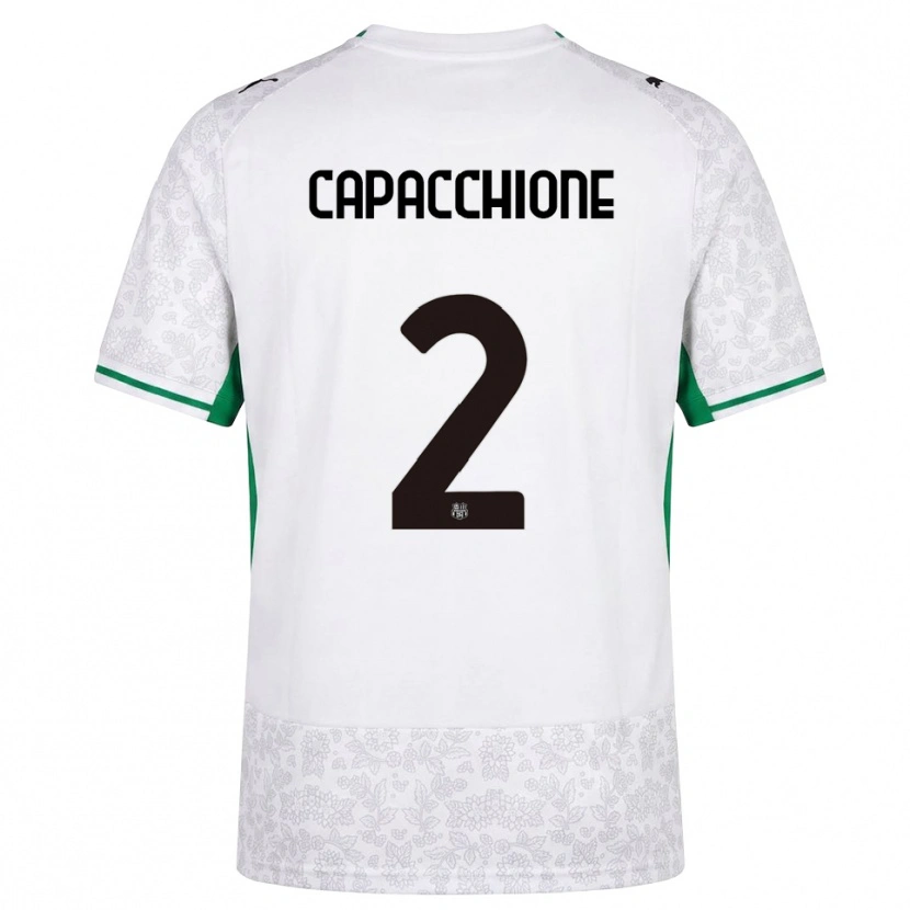 Danxen Hombre Camiseta Cristian Capacchione #2 Blanco Negro Verde 2ª Equipación 2026/27 La Camisa