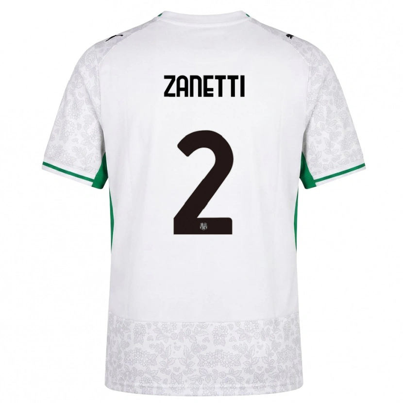 Danxen Hombre Camiseta Matteo Zanetti #2 Blanco Negro Verde 2ª Equipación 2026/27 La Camisa