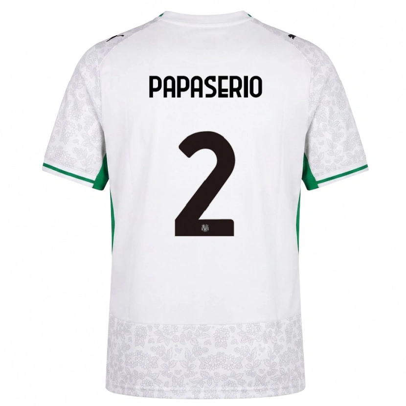 Danxen Hombre Camiseta Gabriele Papaserio #2 Blanco Negro Verde 2ª Equipación 2026/27 La Camisa