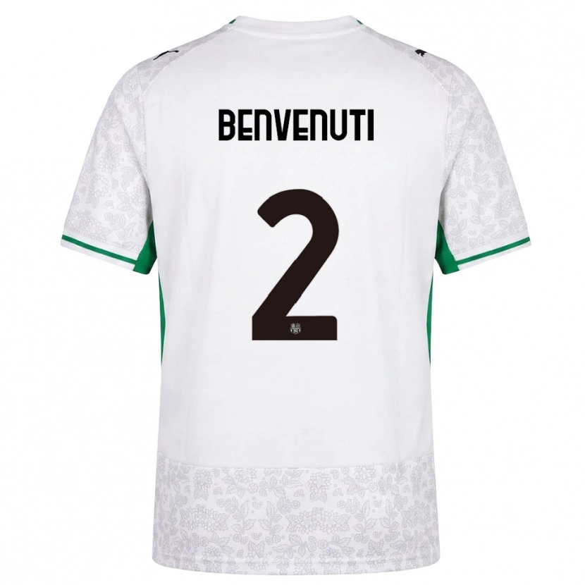 Danxen Hombre Camiseta Giacomo Benvenuti #2 Blanco Negro Verde 2ª Equipación 2026/27 La Camisa