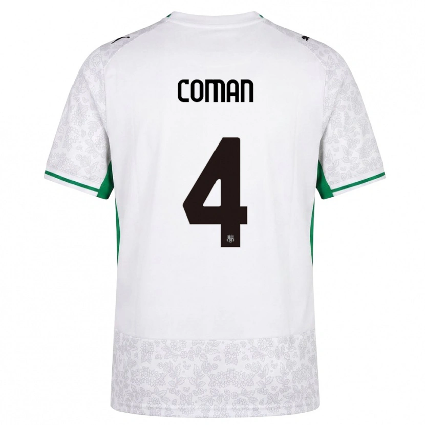 Danxen Hombre Camiseta Rareș Coman #4 Blanco Negro Verde 2ª Equipación 2026/27 La Camisa
