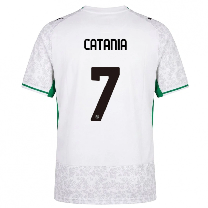Danxen Hombre Camiseta Nicolò Catania #7 Blanco Negro Verde 2ª Equipación 2026/27 La Camisa