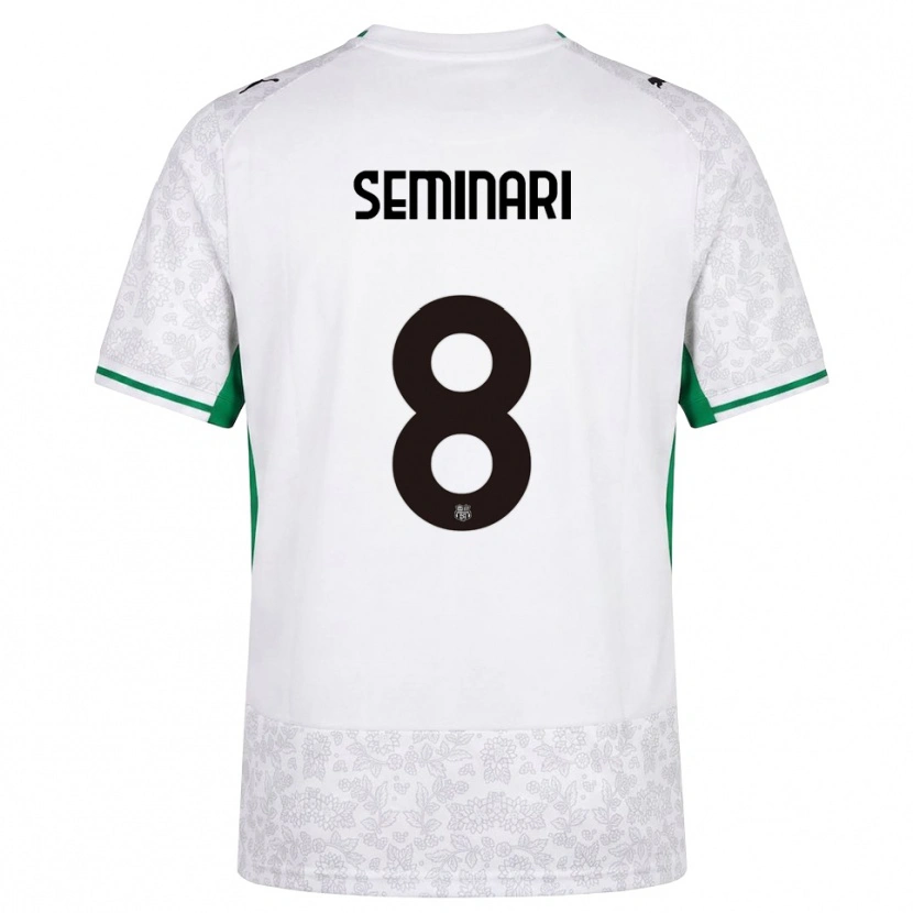 Danxen Hombre Camiseta Giacomo Seminari #8 Blanco Negro Verde 2ª Equipación 2026/27 La Camisa