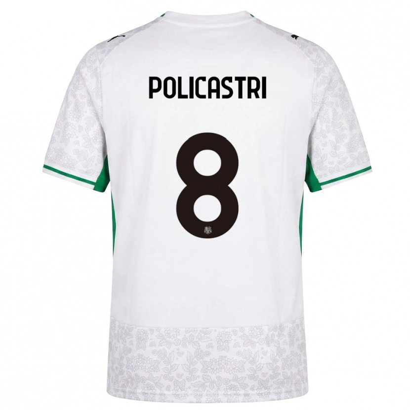 Danxen Hombre Camiseta Giuseppe Policastri #8 Blanco Negro Verde 2ª Equipación 2026/27 La Camisa