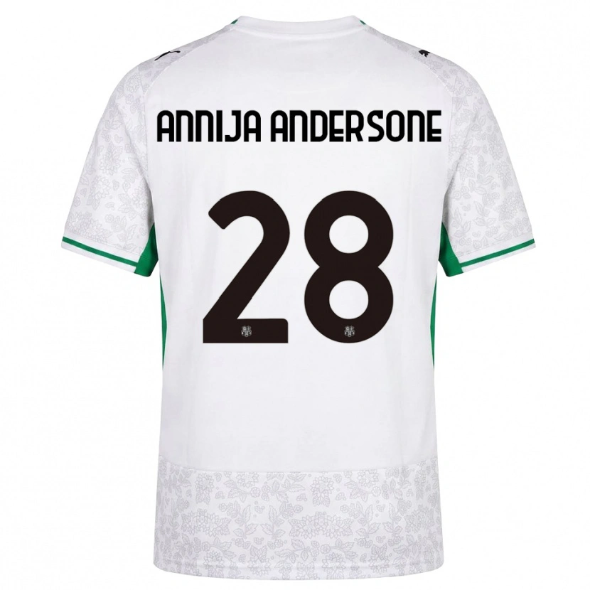 Danxen Hombre Camiseta Gabriela Annija Andersone #28 Blanco Negro Verde 2ª Equipación 2026/27 La Camisa