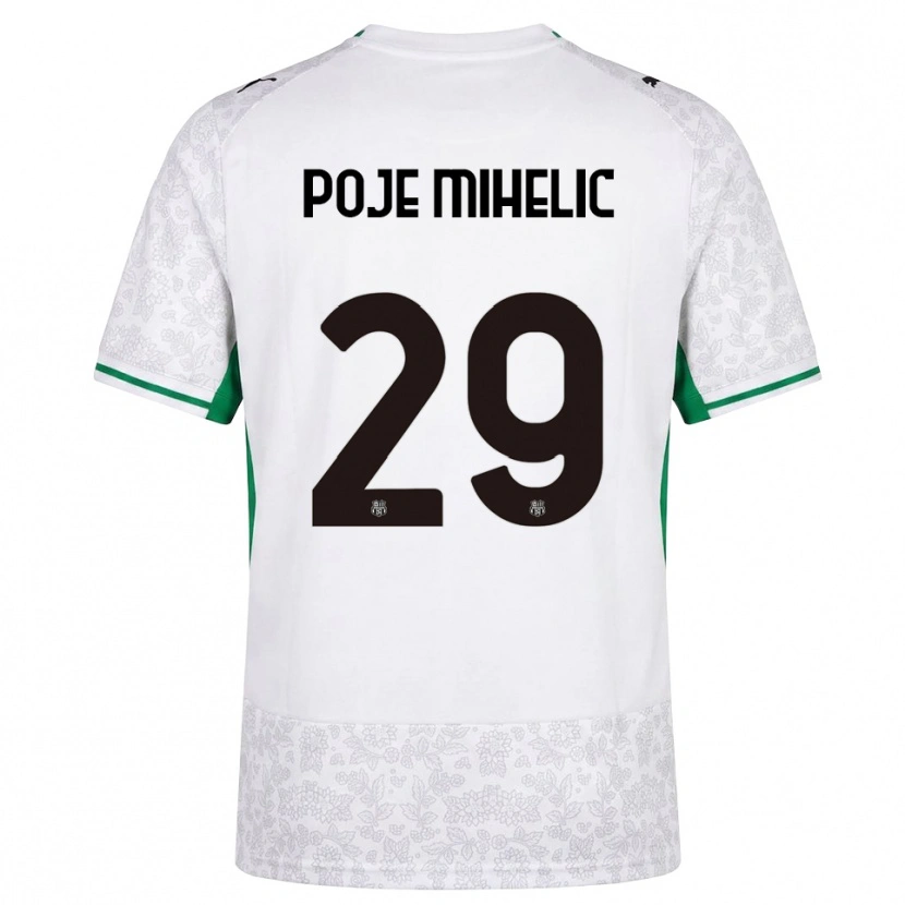 Danxen Hombre Camiseta Naja Poje Mihelič #29 Blanco Negro Verde 2ª Equipación 2026/27 La Camisa