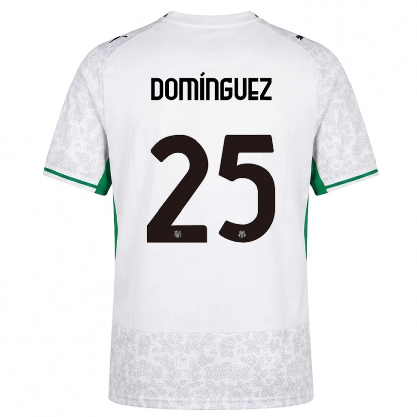Danxen Hombre Camiseta Benja Domínguez #25 Blanco Negro Verde 2ª Equipación 2026/27 La Camisa