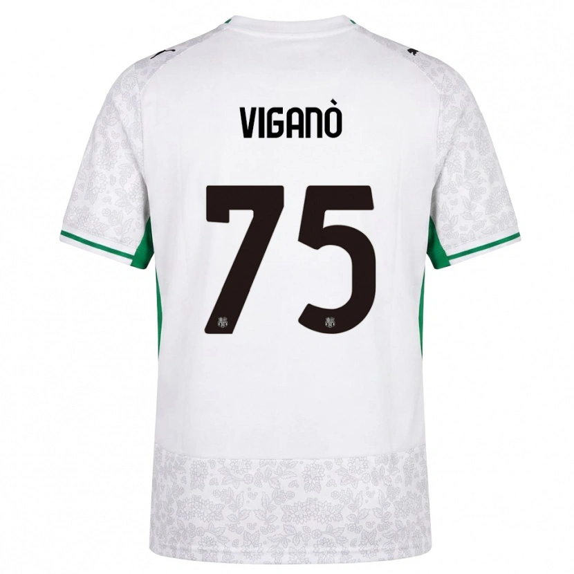 Danxen Hombre Camiseta Lorenzo Viganò #75 Blanco Negro Verde 2ª Equipación 2026/27 La Camisa