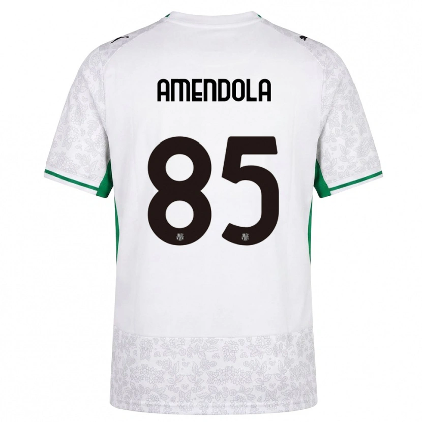 Danxen Hombre Camiseta Catello Amendola #85 Blanco Negro Verde 2ª Equipación 2026/27 La Camisa