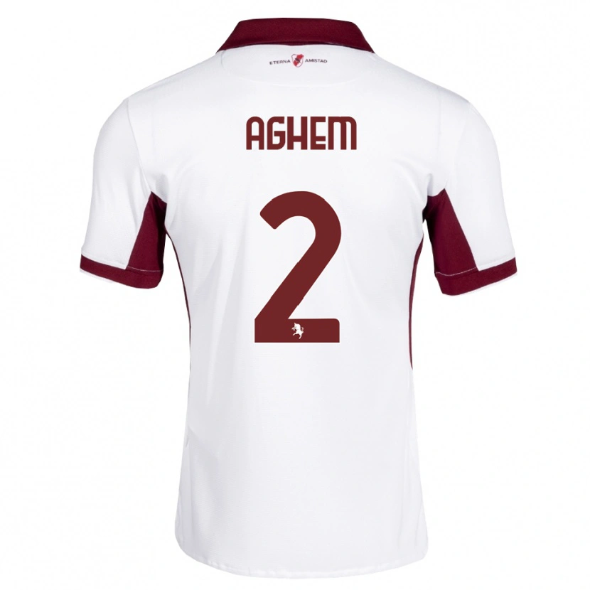 Danxen Hombre Camiseta Brigitta Aghem #2 Burdeos Blanco Rojo 2ª Equipación 2026/27 La Camisa