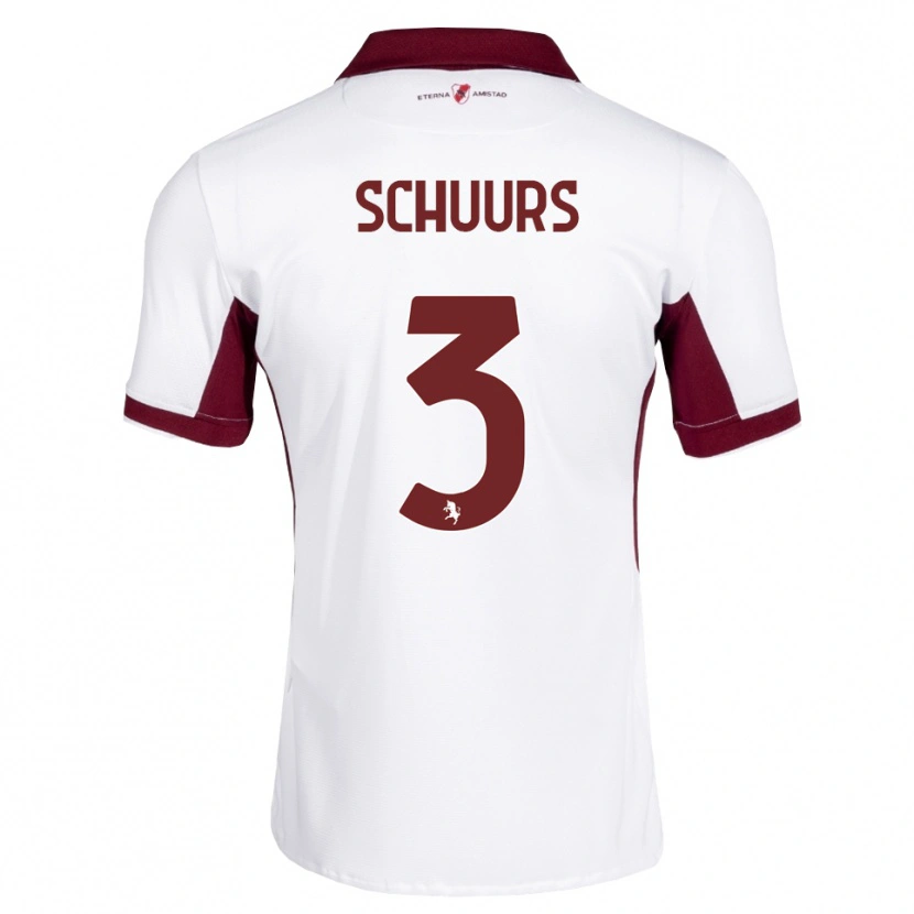 Danxen Hombre Camiseta Perr Schuurs #3 Burdeos Blanco Rojo 2ª Equipación 2026/27 La Camisa