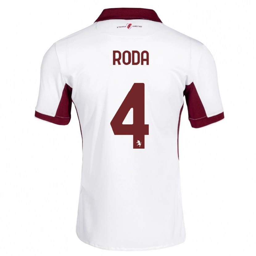 Danxen Hombre Camiseta Alex Roda #4 Burdeos Blanco Rojo 2ª Equipación 2026/27 La Camisa