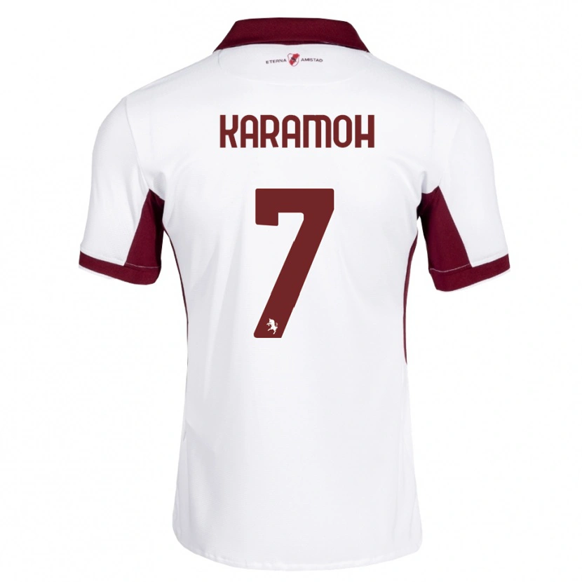 Danxen Hombre Camiseta Yann Karamoh #7 Burdeos Blanco Rojo 2ª Equipación 2026/27 La Camisa