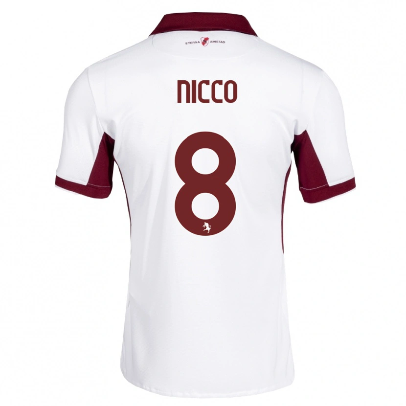 Danxen Hombre Camiseta Giada Nicco #8 Burdeos Blanco Rojo 2ª Equipación 2026/27 La Camisa