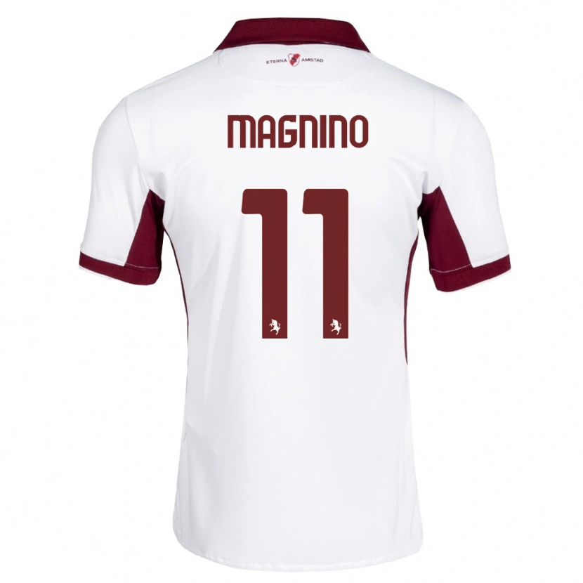Danxen Hombre Camiseta Emanuele Magnino #11 Burdeos Blanco Rojo 2ª Equipación 2026/27 La Camisa