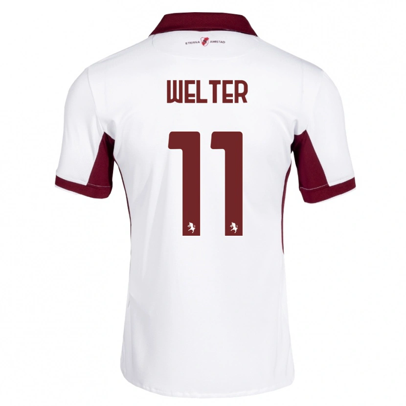Danxen Hombre Camiseta Francesca Welter #11 Burdeos Blanco Rojo 2ª Equipación 2026/27 La Camisa