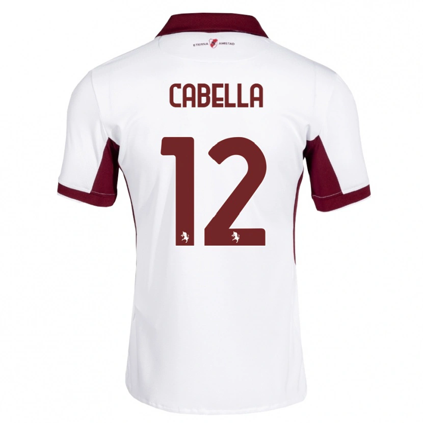 Danxen Hombre Camiseta Matteo Cabella #12 Burdeos Blanco Rojo 2ª Equipación 2026/27 La Camisa
