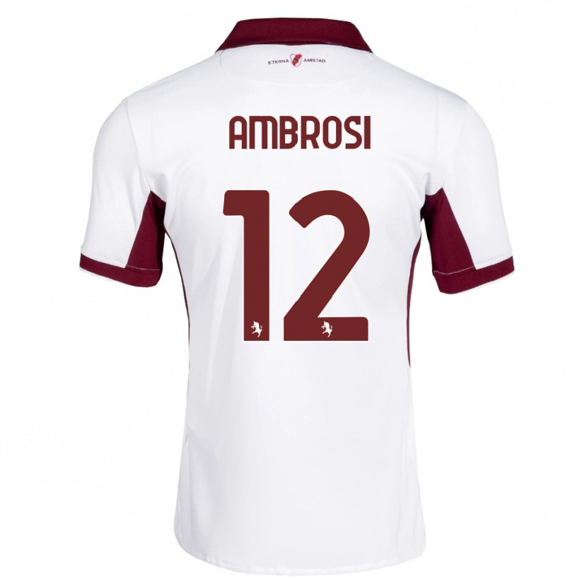 Danxen Hombre Camiseta Martina Ambrosi #12 Burdeos Blanco Rojo 2ª Equipación 2026/27 La Camisa