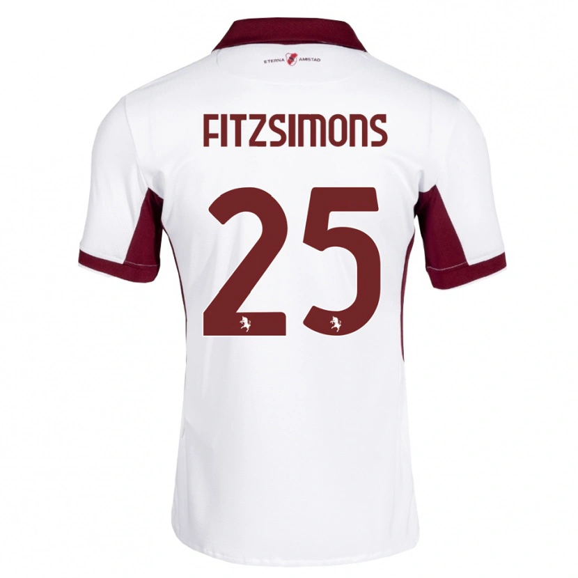 Danxen Hombre Camiseta Luke Fitzsimons #25 Burdeos Blanco Rojo 2ª Equipación 2026/27 La Camisa