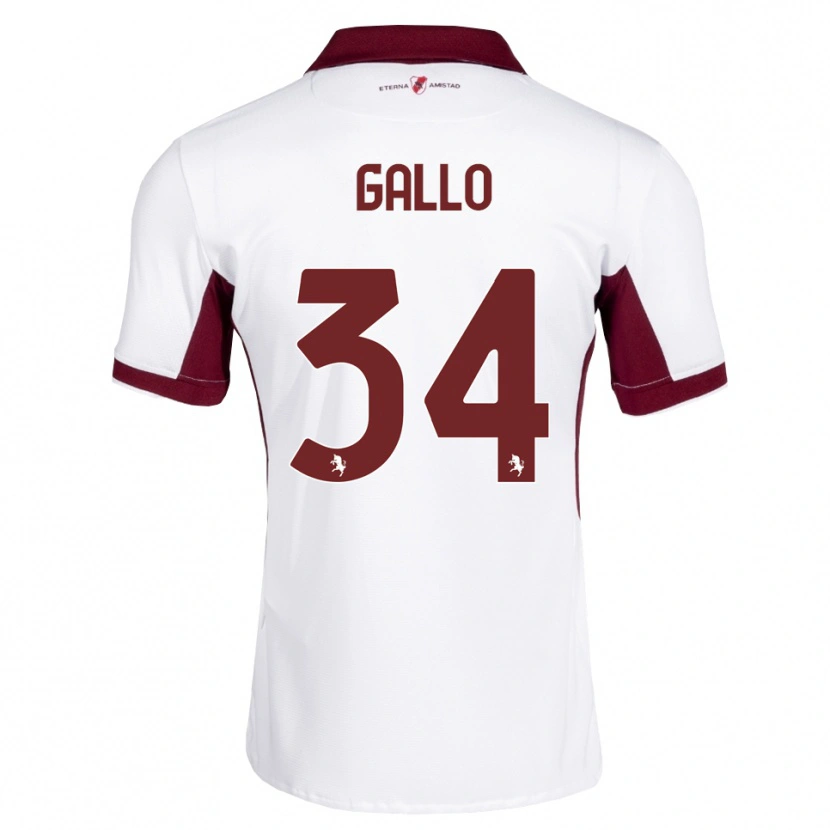 Danxen Hombre Camiseta Tommaso Gallo #34 Burdeos Blanco Rojo 2ª Equipación 2026/27 La Camisa