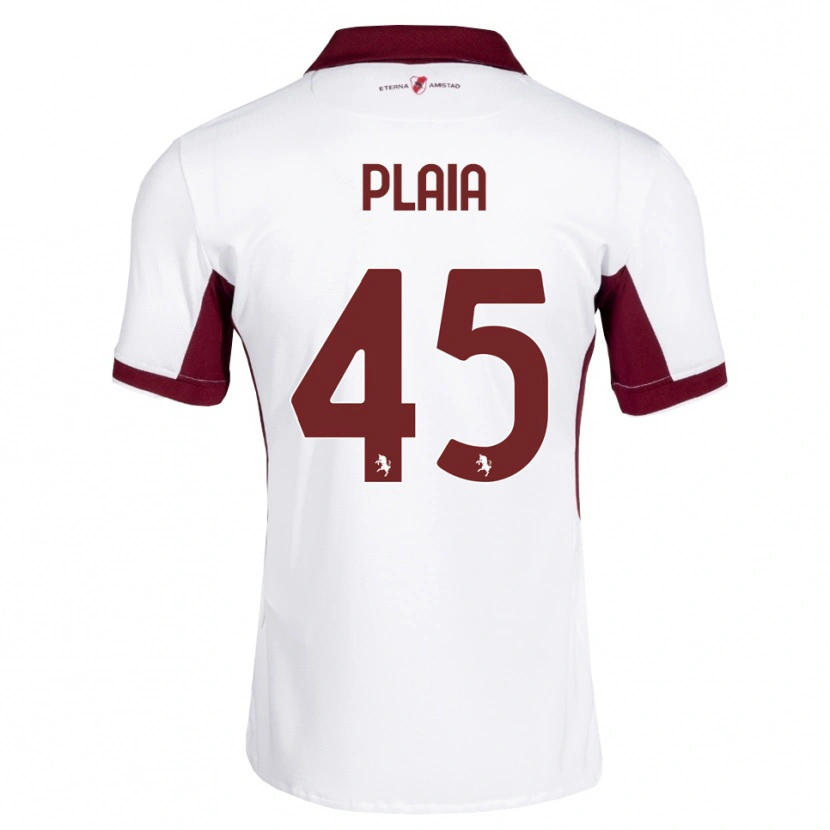 Danxen Hombre Camiseta Francesco Plaia #45 Burdeos Blanco Rojo 2ª Equipación 2026/27 La Camisa