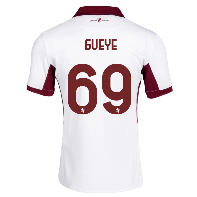 Danxen Hombre Camiseta Ousmane Gueye #69 Burdeos Blanco Rojo 2ª Equipación 2026/27 La Camisa