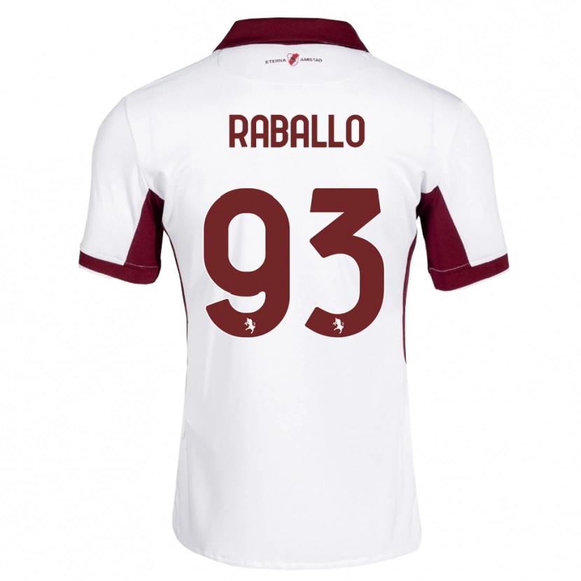 Danxen Hombre Camiseta Alessio Raballo #93 Burdeos Blanco Rojo 2ª Equipación 2026/27 La Camisa