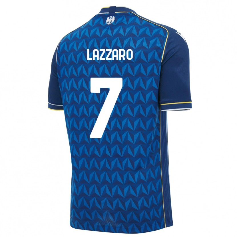 Danxen Hombre Camiseta Davide Lazzaro #7 Azul Real Blanco Azul 2ª Equipación 2026/27 La Camisa