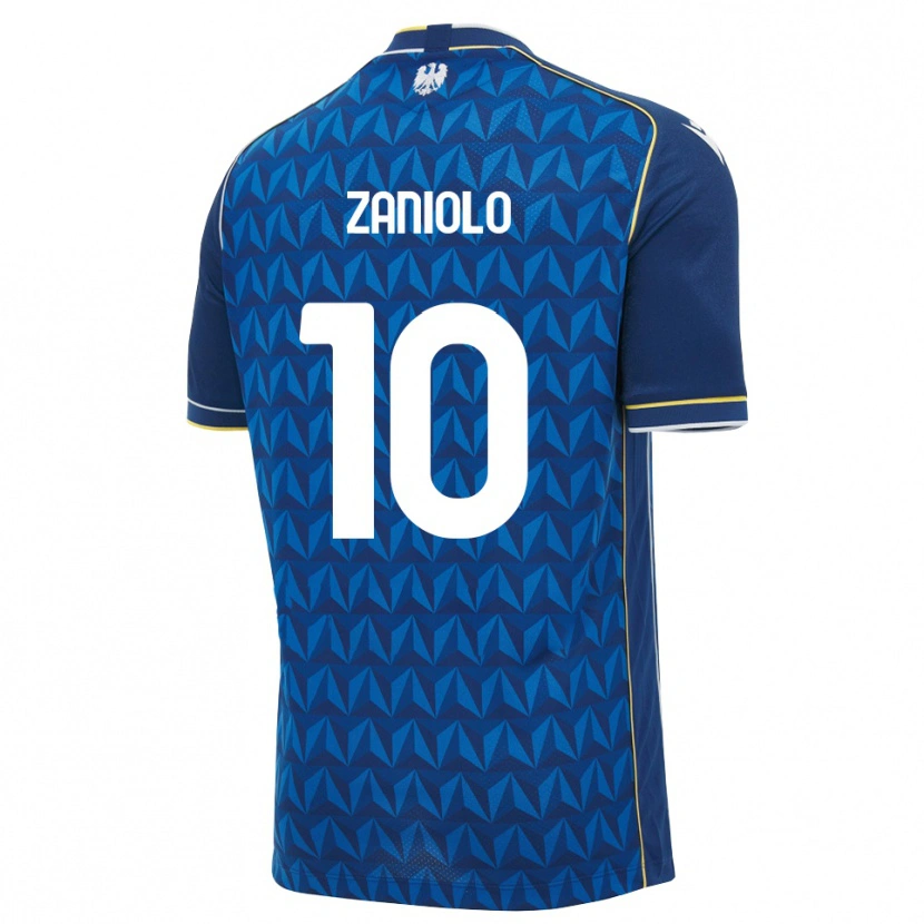 Danxen Hombre Camiseta Nicolò Zaniolo #10 Azul Real Blanco Azul 2ª Equipación 2026/27 La Camisa