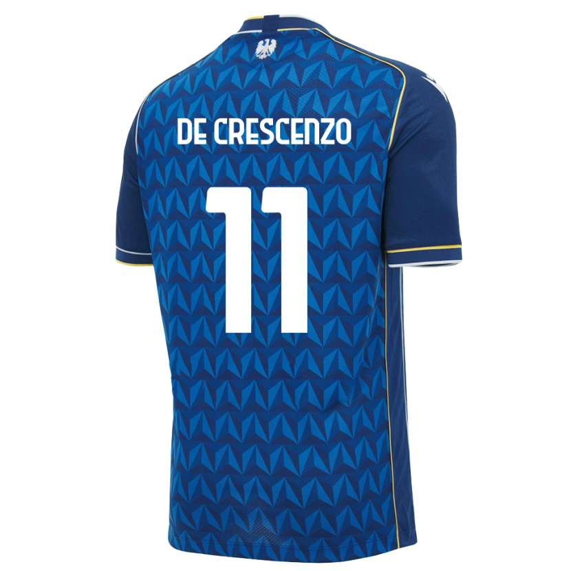 Danxen Hombre Camiseta Marco De Crescenzo #11 Azul Real Blanco Azul 2ª Equipación 2026/27 La Camisa
