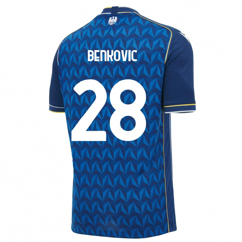 Danxen Hombre Camiseta Filip Benkovic #28 Azul Real Blanco Azul 2ª Equipación 2026/27 La Camisa