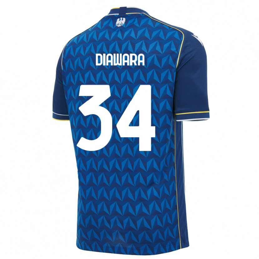 Danxen Hombre Camiseta Sekou Diawara #34 Azul Real Blanco Azul 2ª Equipación 2026/27 La Camisa