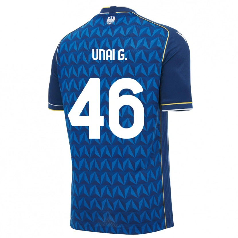 Danxen Hombre Camiseta Unai Gómez #46 Azul Real Blanco Azul 2ª Equipación 2026/27 La Camisa
