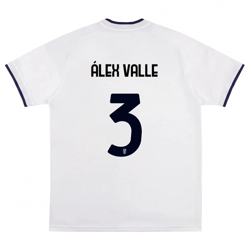 Danxen Hombre Camiseta Álex Valle #3 Blanco Rojo Azul Real 2ª Equipación 2026/27 La Camisa