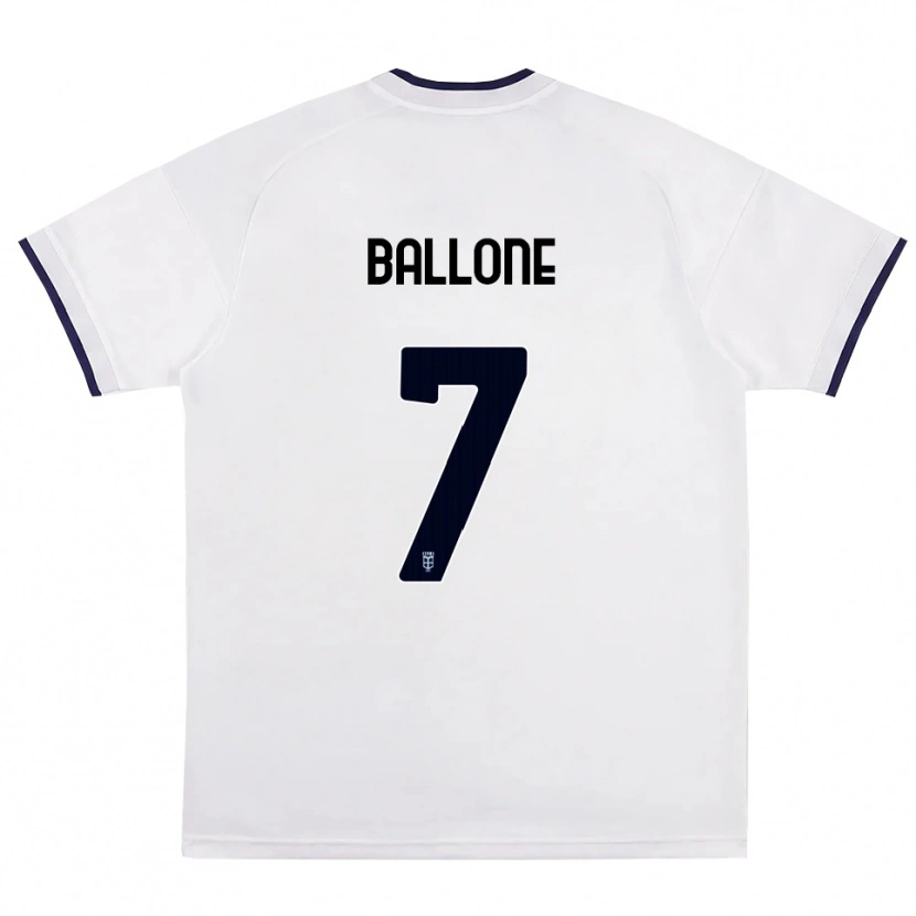 Danxen Hombre Camiseta Andrea Ballone #7 Blanco Rojo Azul Real 2ª Equipación 2026/27 La Camisa