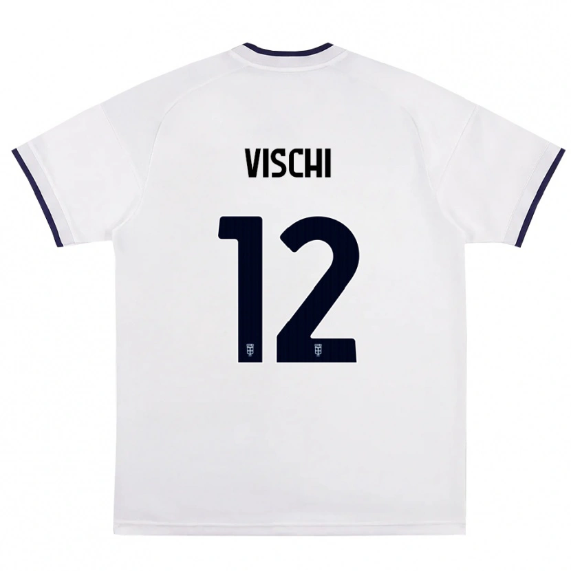 Danxen Hombre Camiseta Tommaso Vischi #12 Blanco Rojo Azul Real 2ª Equipación 2026/27 La Camisa