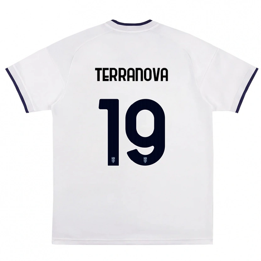 Danxen Hombre Camiseta Mattia Terranova #19 Blanco Rojo Azul Real 2ª Equipación 2026/27 La Camisa