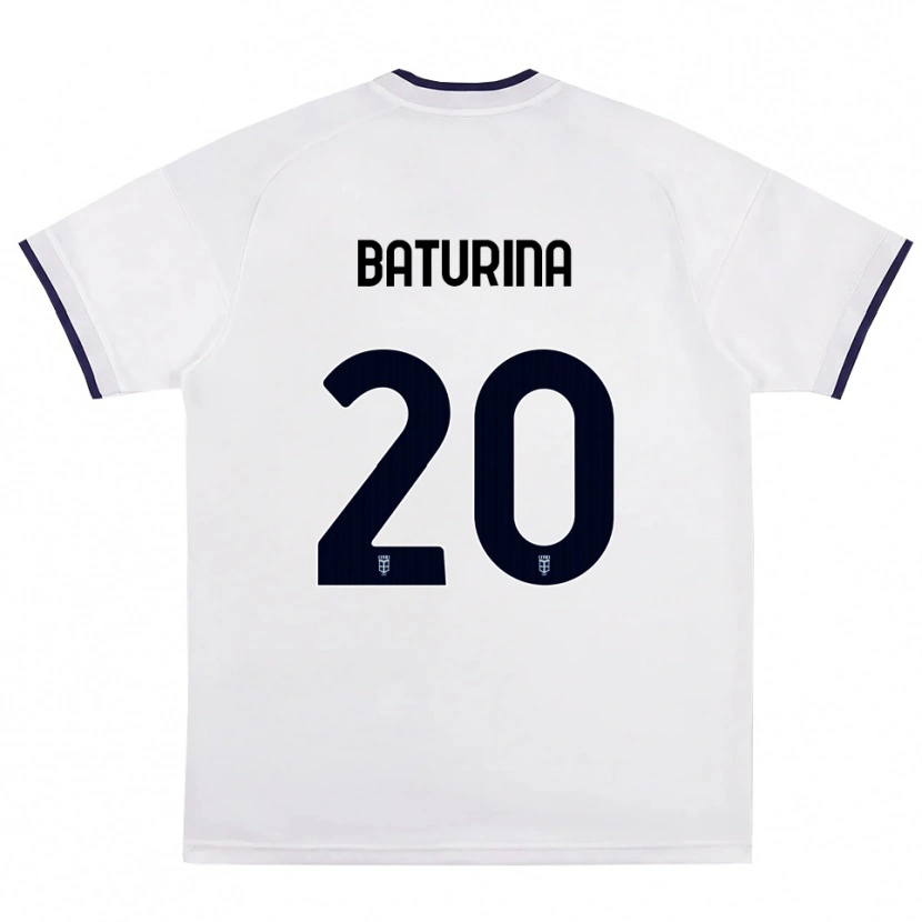 Danxen Hombre Camiseta Martin Baturina #20 Blanco Rojo Azul Real 2ª Equipación 2026/27 La Camisa