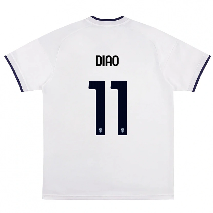 Danxen Hombre Camiseta Assane Diao #11 Blanco Rojo Azul Real 2ª Equipación 2026/27 La Camisa