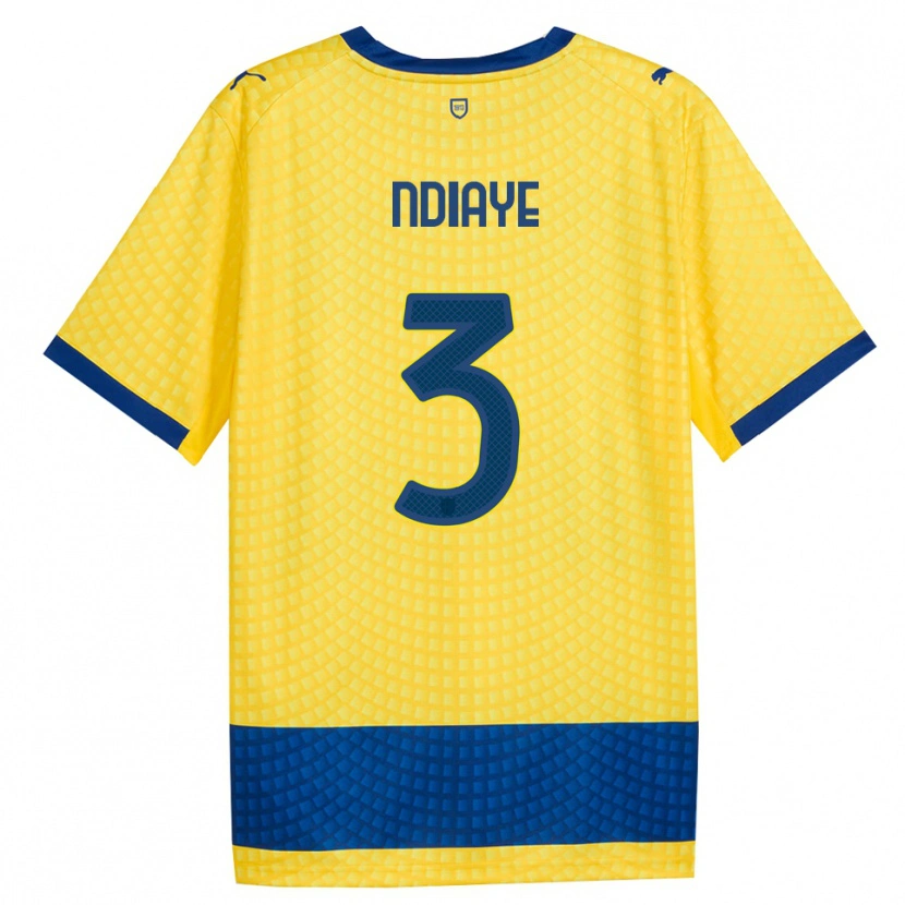 Danxen Hombre Camiseta Abdoulaye Ndiaye #3 Amarillo Azul Negro 2ª Equipación 2026/27 La Camisa