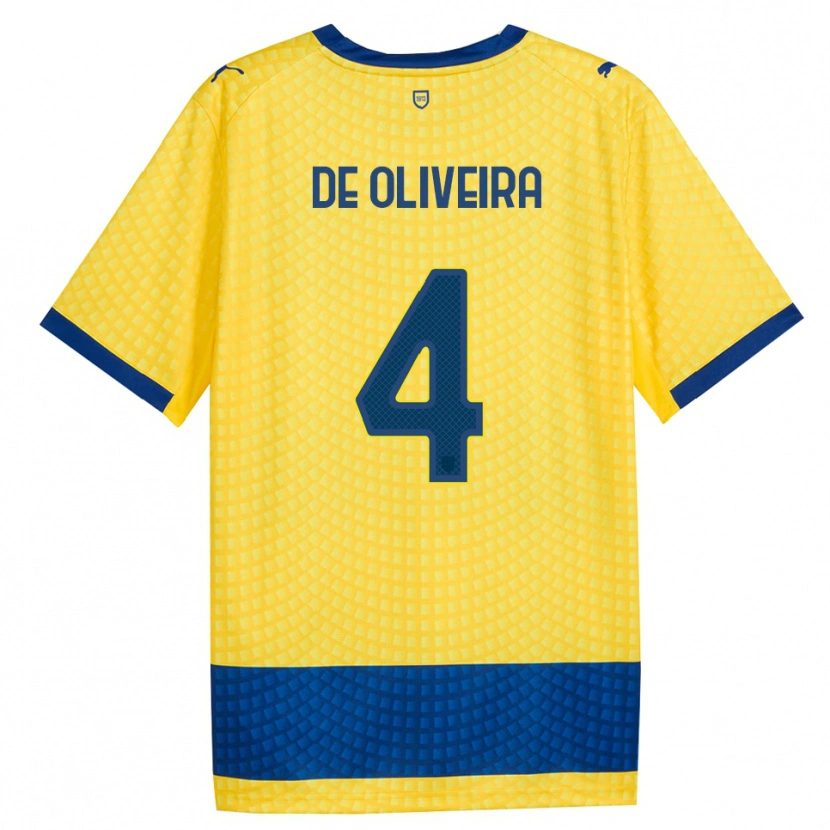Danxen Hombre Camiseta Luca De Oliveira #4 Amarillo Azul Negro 2ª Equipación 2026/27 La Camisa