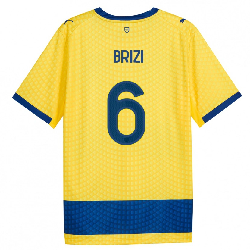 Danxen Hombre Camiseta Andrea Brizi #6 Amarillo Azul Negro 2ª Equipación 2026/27 La Camisa