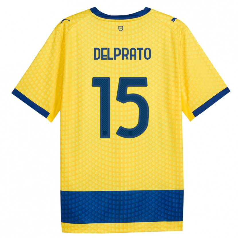 Danxen Hombre Camiseta Enrico Delprato #15 Amarillo Azul Negro 2ª Equipación 2026/27 La Camisa